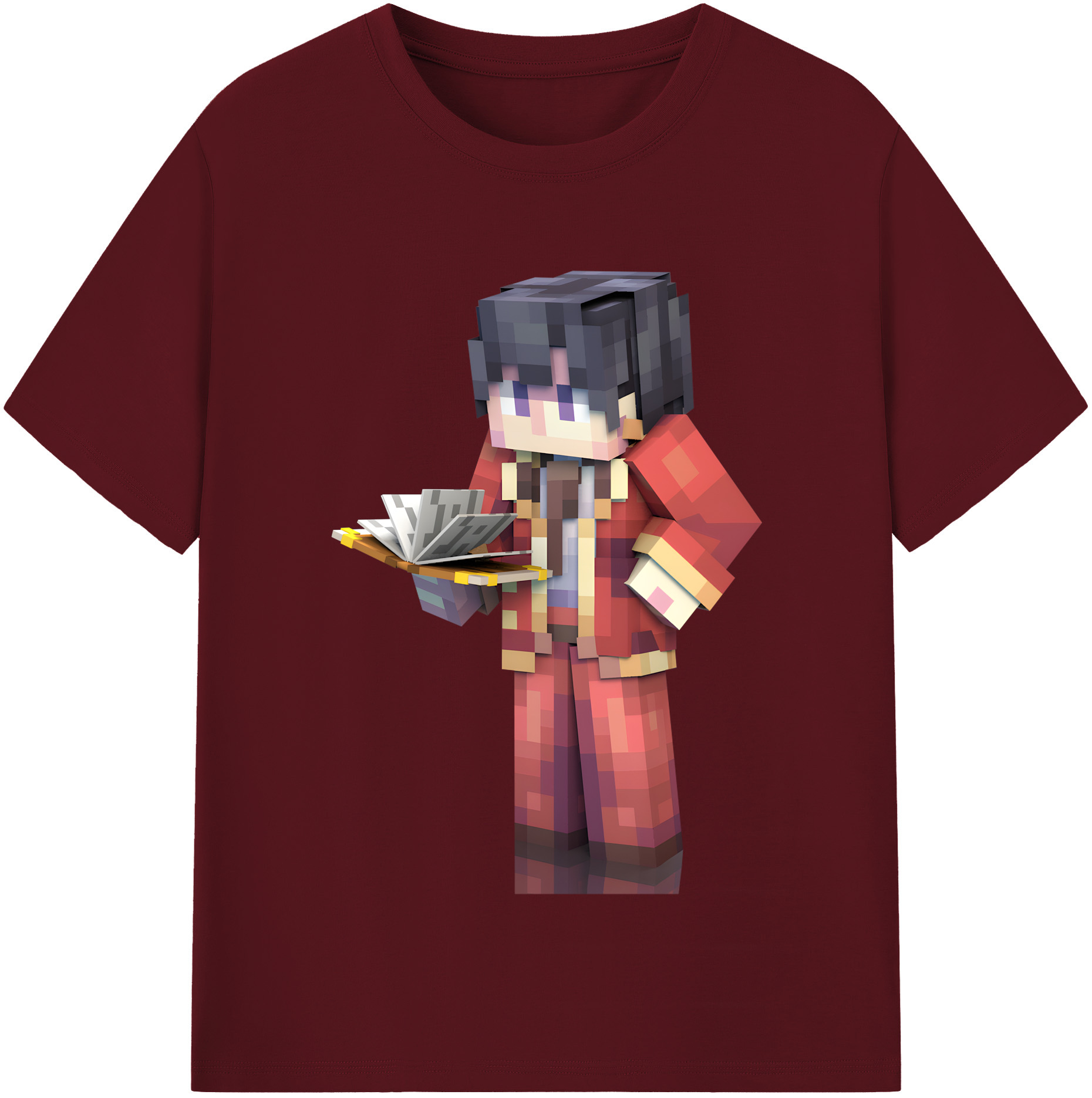 （画像用） マインクラフト ブロックの世界 Minecraft MC Block world 綿100％半袖Tシャツ（フロントプリント）